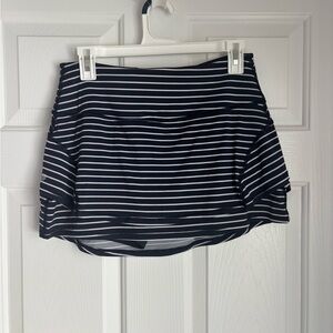 Athleta Like New Navy and White Striped Skort